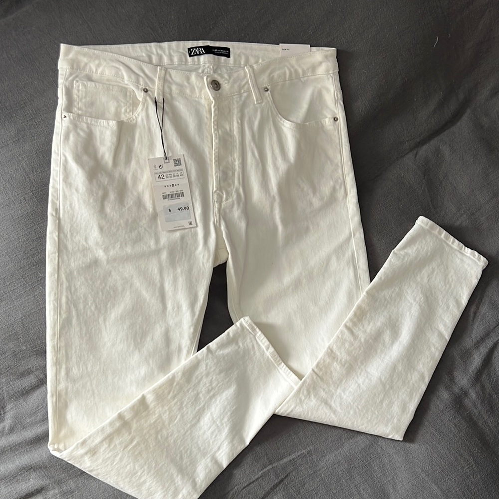 Zara Men's White Jeans